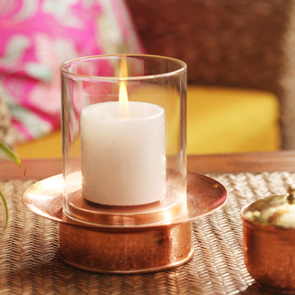 Hurricane Lamp - Copper lamp with glass Chimeny - copper decorative items
