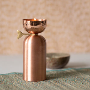 Aura Tall Tealight - Pure Copper Tea Lights - copper home decor items