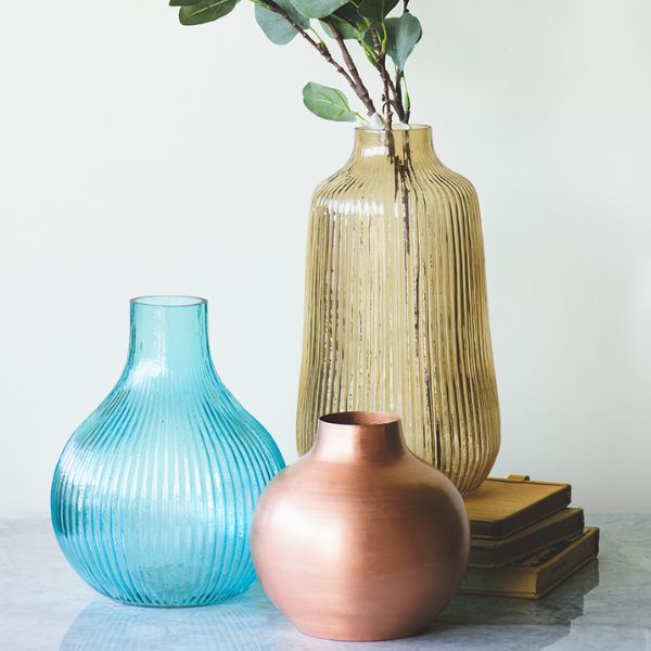 Turquoise Glass Vase