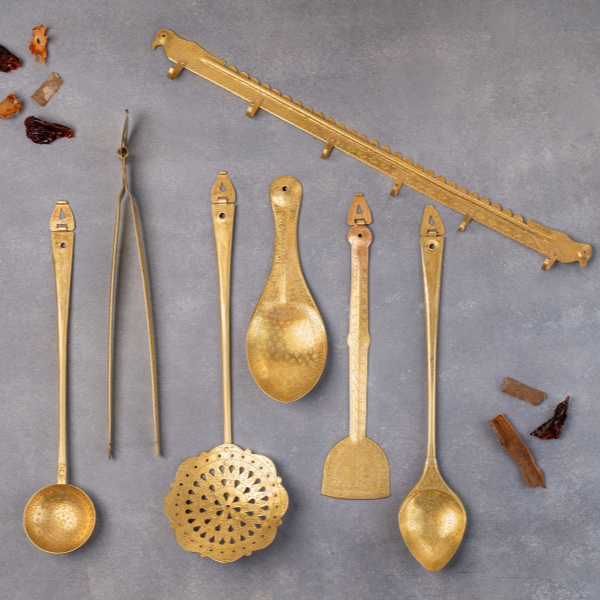 Bawarchi Brass Ladle(Set of 7)