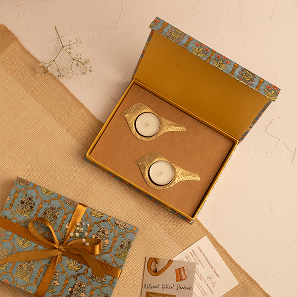 Panchhi Brass Tealight Gift Box