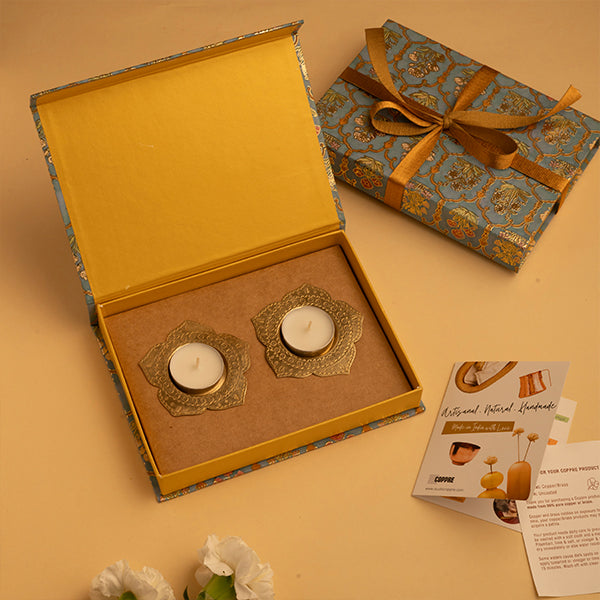 Phool Brass Tealight Gift Box