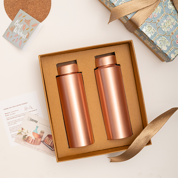 Recharge Copper Water Bottle Gift Box