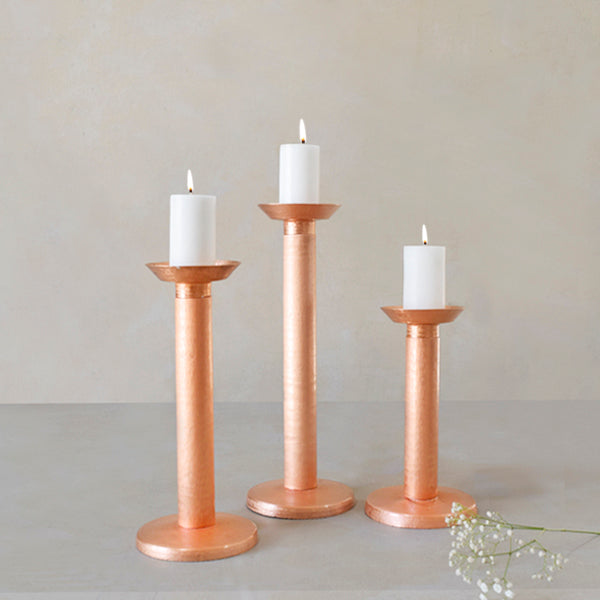 Megalith Candle Stand - Copper Candle Stand - copper home decor India.