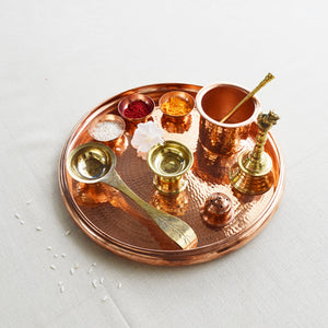 Pure Copper Pooja Thali Plate (7 Inch) – Santosh Sugandhalaya