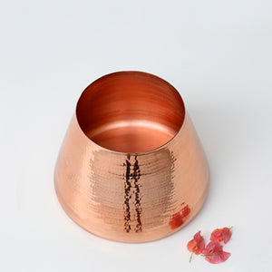 Luxurious pure copper handcrafted planter in India.