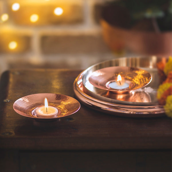Circle of Light - copper candle holder - Diwali Copper Gifting