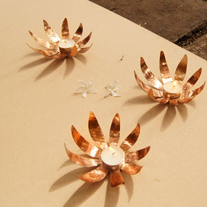 Sunflower Tea Light - copper gifts online - Diwali gifts