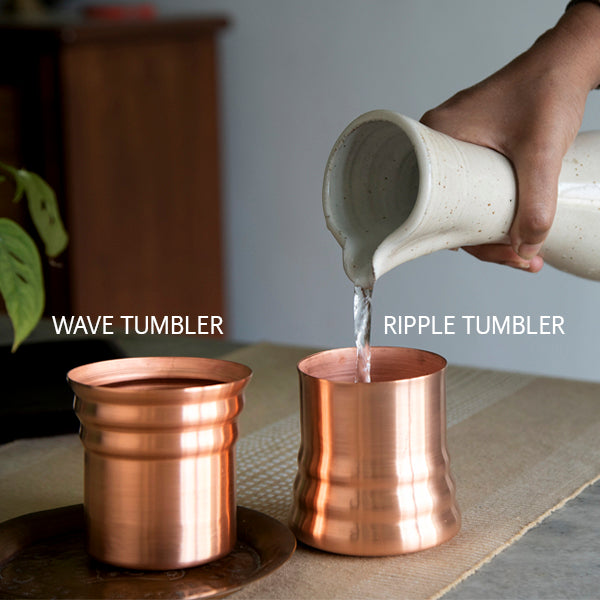 Antimicrobial Tumbler(Set of 2) - Copper Tumbler India - Home Decor Shop in Pune.