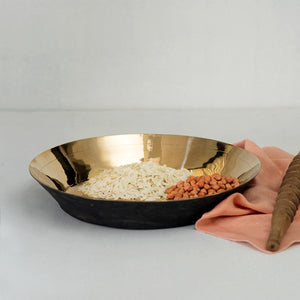 Handcrafted pure bronze platter, Pune.